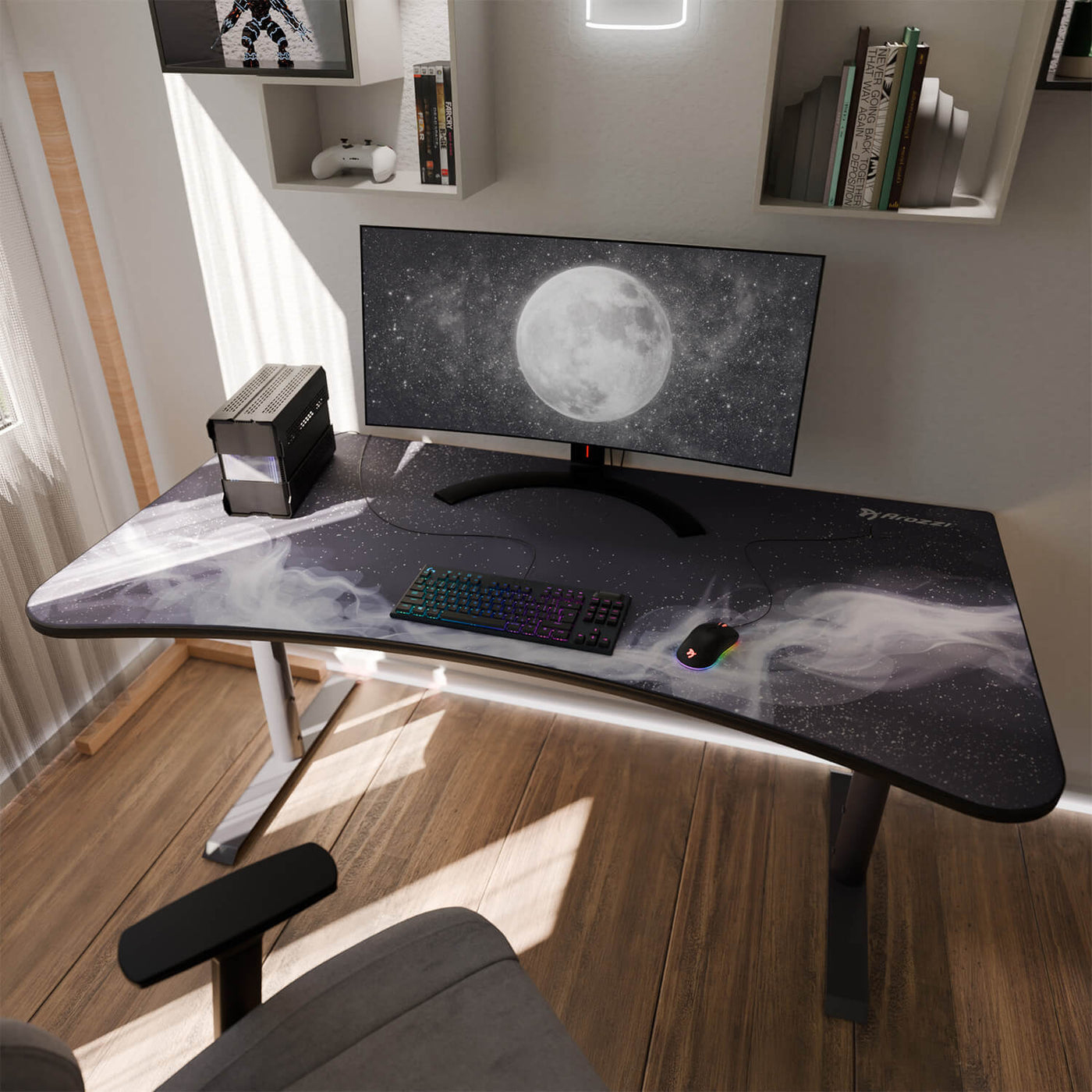 Arozzi Gaming-Tisch Arena Gunmetal - Galaxy 1/2 160x82cm, Ansicht 2
