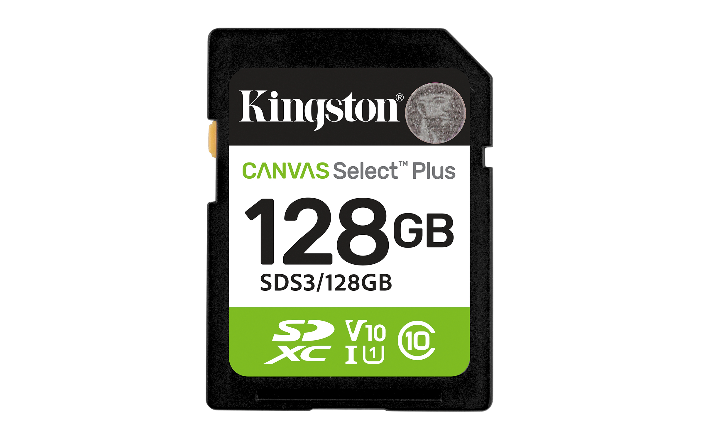 Kingston Canvas Select Plus - Flash-Speicherkarte - grün, schwarz, weiß 128 GB, Ansicht 3