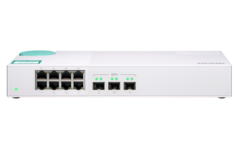 QNAP QSW-308S - Switch - unmanaged - 3 x 10 Gigabit SFP+ + 8 x 10/100/1000, Ansicht 2