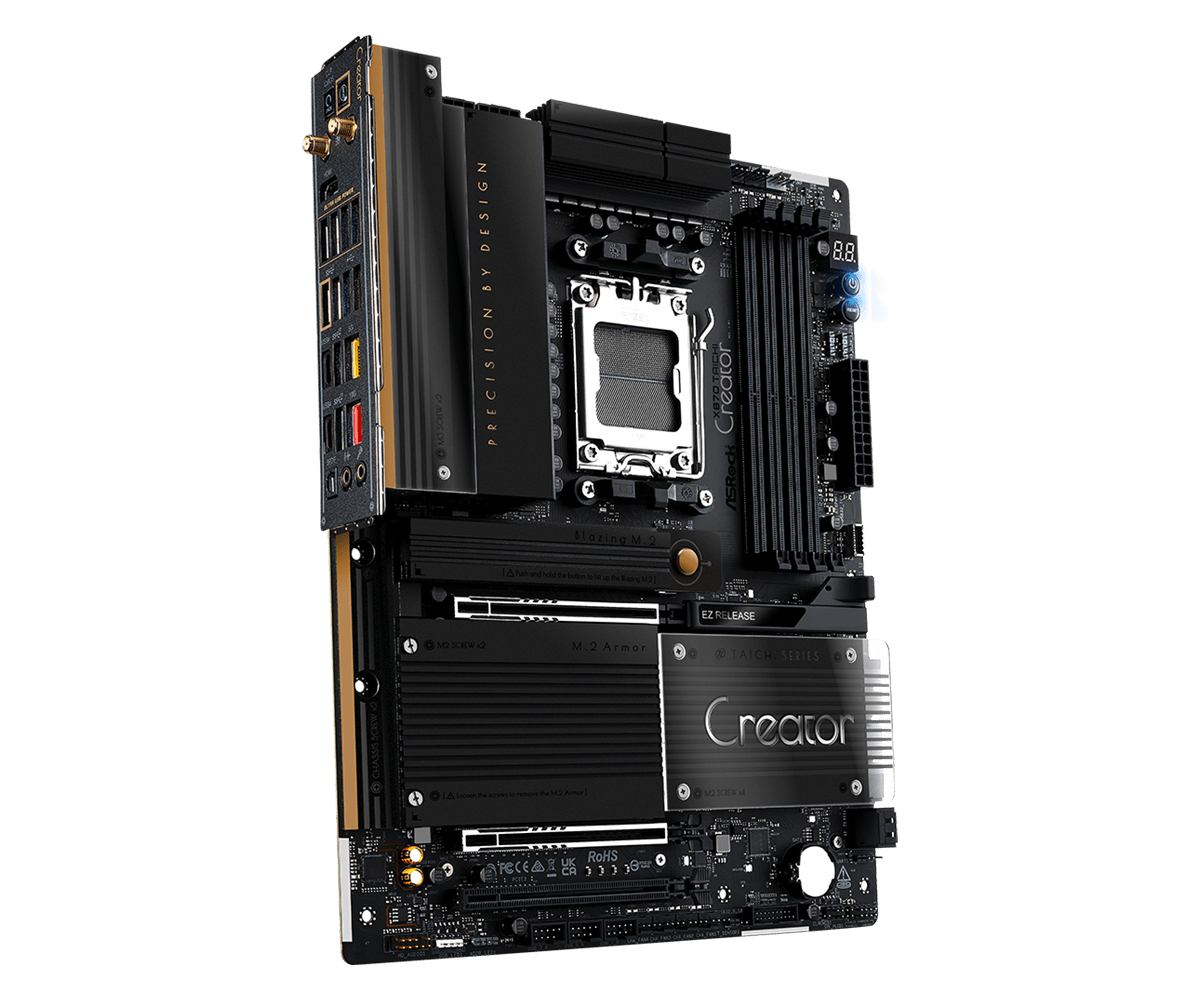 ASRock 90-MXBTE0-A0UAYZ ATX Mainboard - AM5 - DDR5 - Mainboard - AMD Sockel AM5 (Ryzen Zen4), Ansicht 4