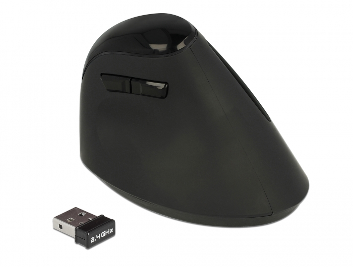 Delock Ergonomic - Vertikale Maus - ergonomisch - Für Rechtshänder - optisch - 6 Tasten - kabellos - 2.4 GHz, Ansicht 4