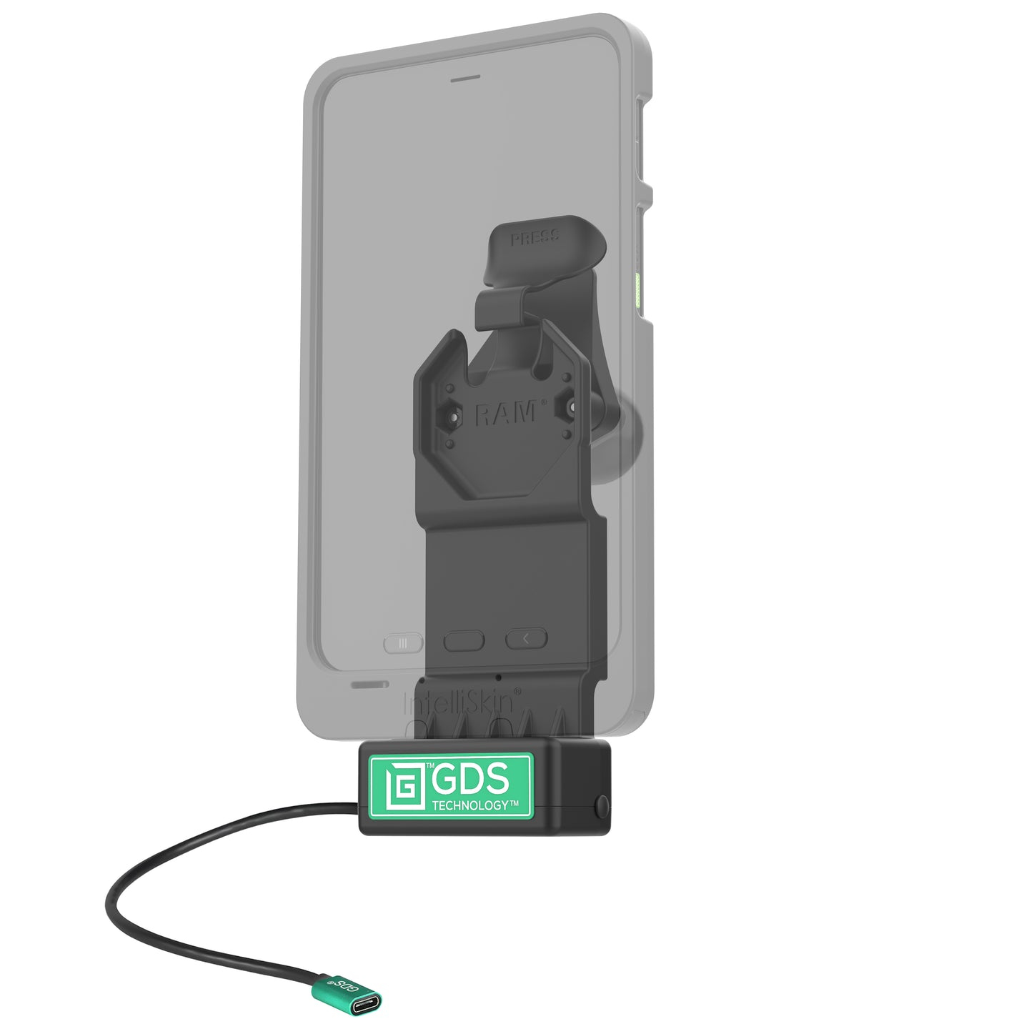 Ram Mounts s GDS Uni-Conn Ladestation - 2-Lochmuster AMPS - USB-C-Anschluss, Ansicht 2