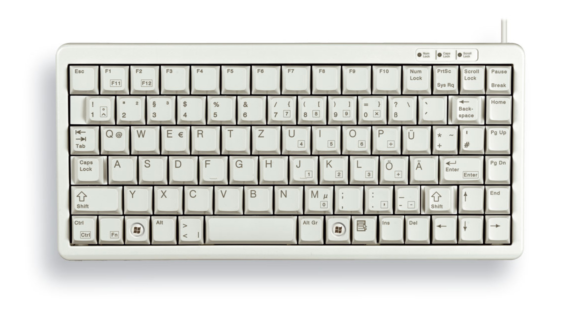 Cherry G84-4100 Compact Keyboard - Tastatur - USB - TL: UK, QWERTY, Ansicht 2