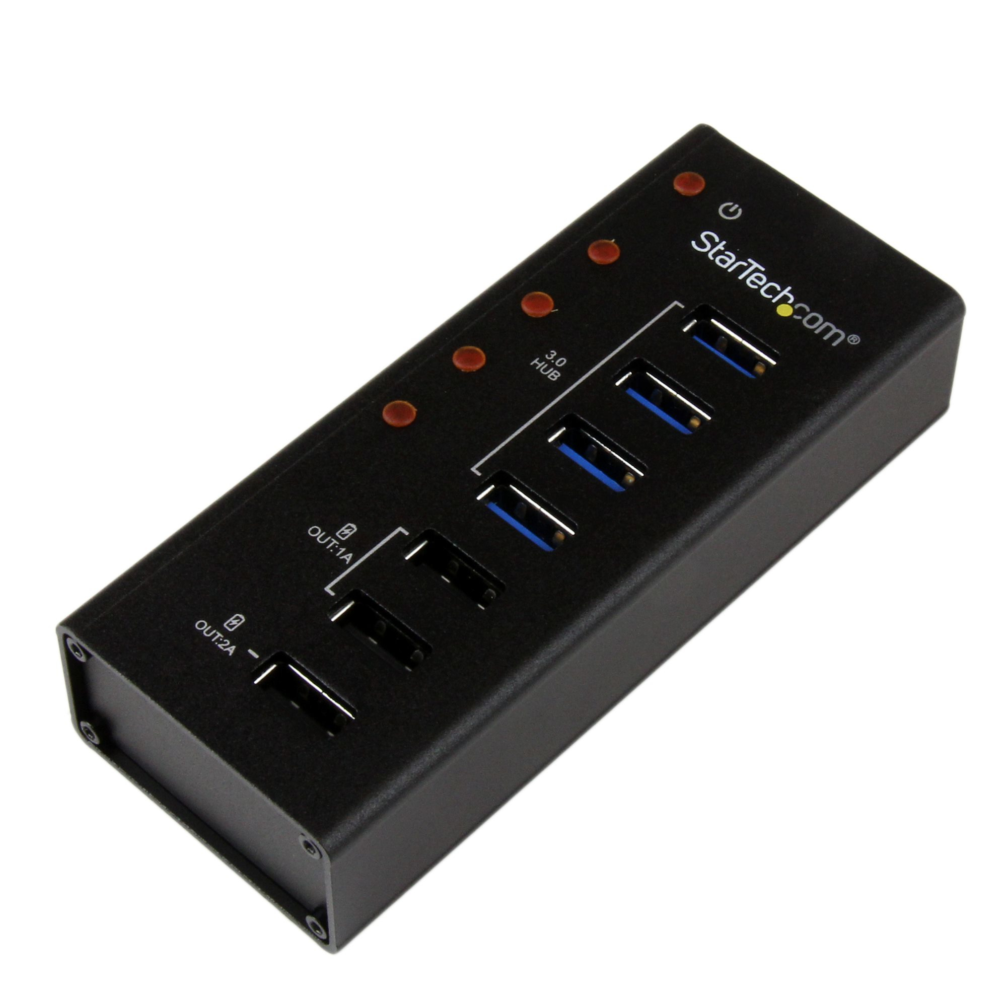 StarTech.com 4 Port USB 3.0 Hub plus 3 Ladeanschlüsse (2x 1A & 1x 2A), Ansicht 2