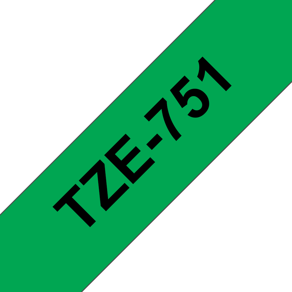 Brother TZe-751 - Schwarz auf Grün - Rolle (2,4 cm x 8 m), Ansicht 2
