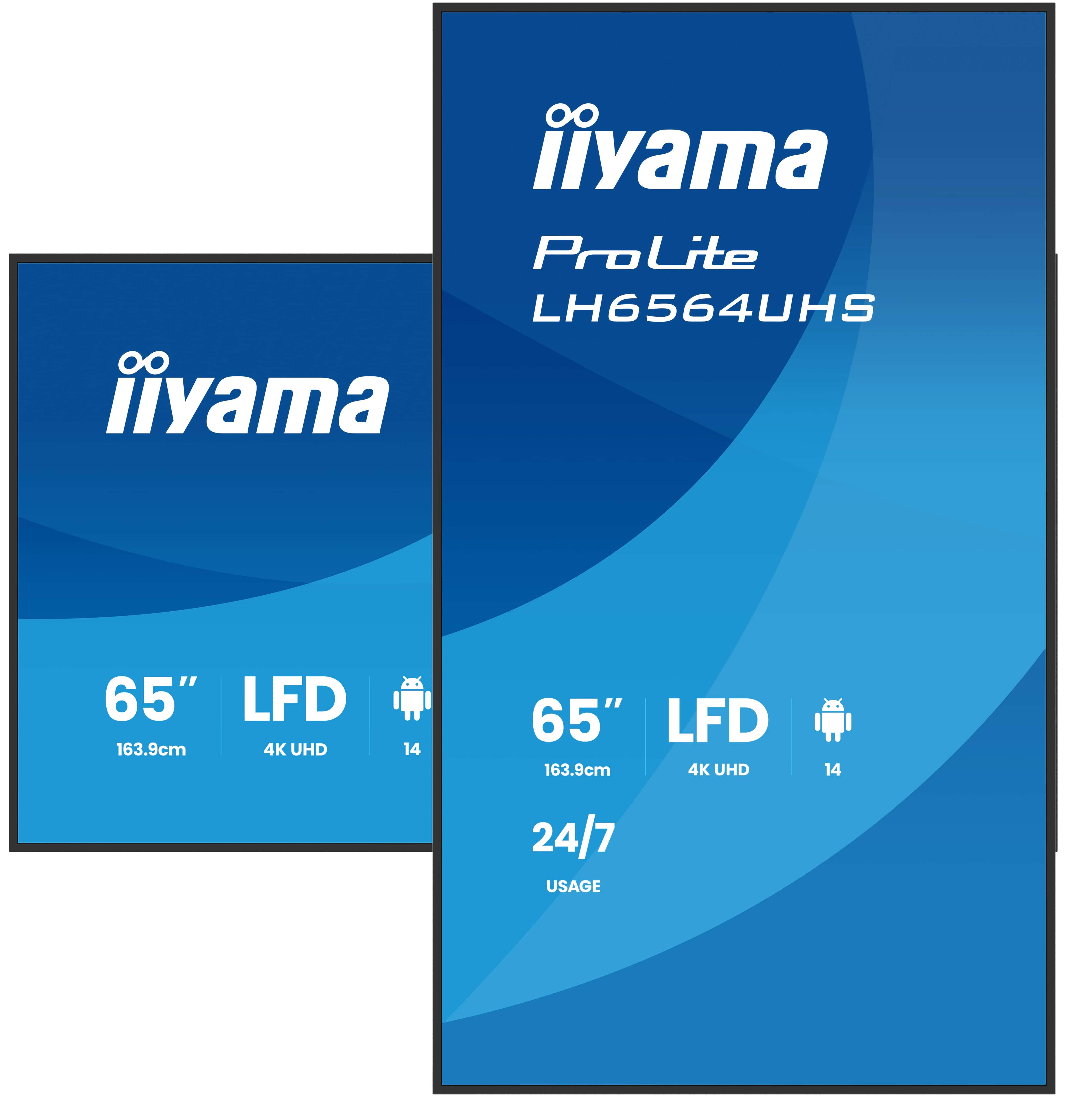 Iiyama LH6564UHS-B1AG 65 IN LCD UHD - Flachbildschirm (TFT/LCD) - 165,1 cm, Ansicht 2