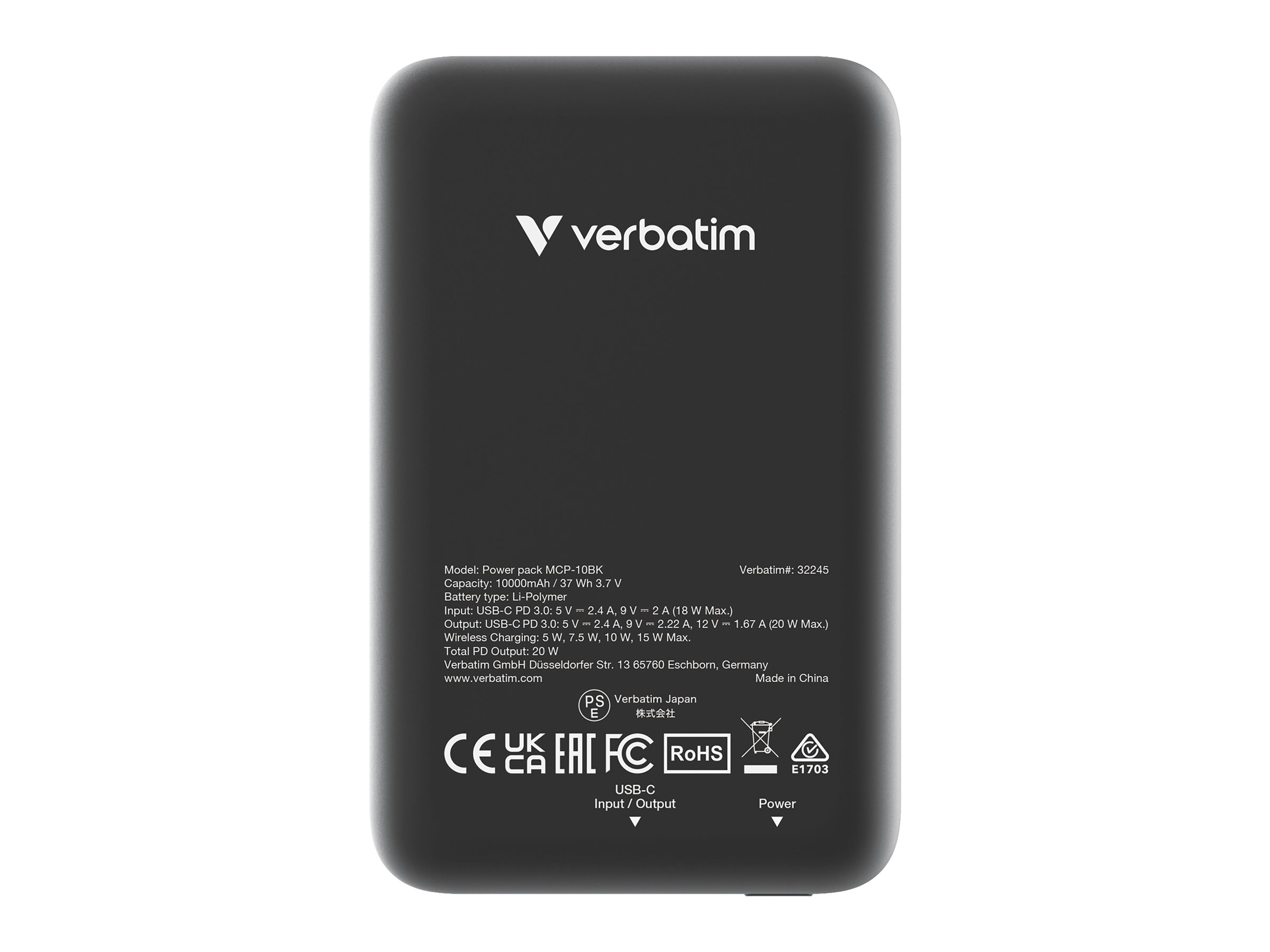 Verbatim Charge 'n' Go - Induktive Power Bank - Magnethalterung - Li-Pol - 10000 mAh - 20 Watt - 2.4 A, Ansicht 4