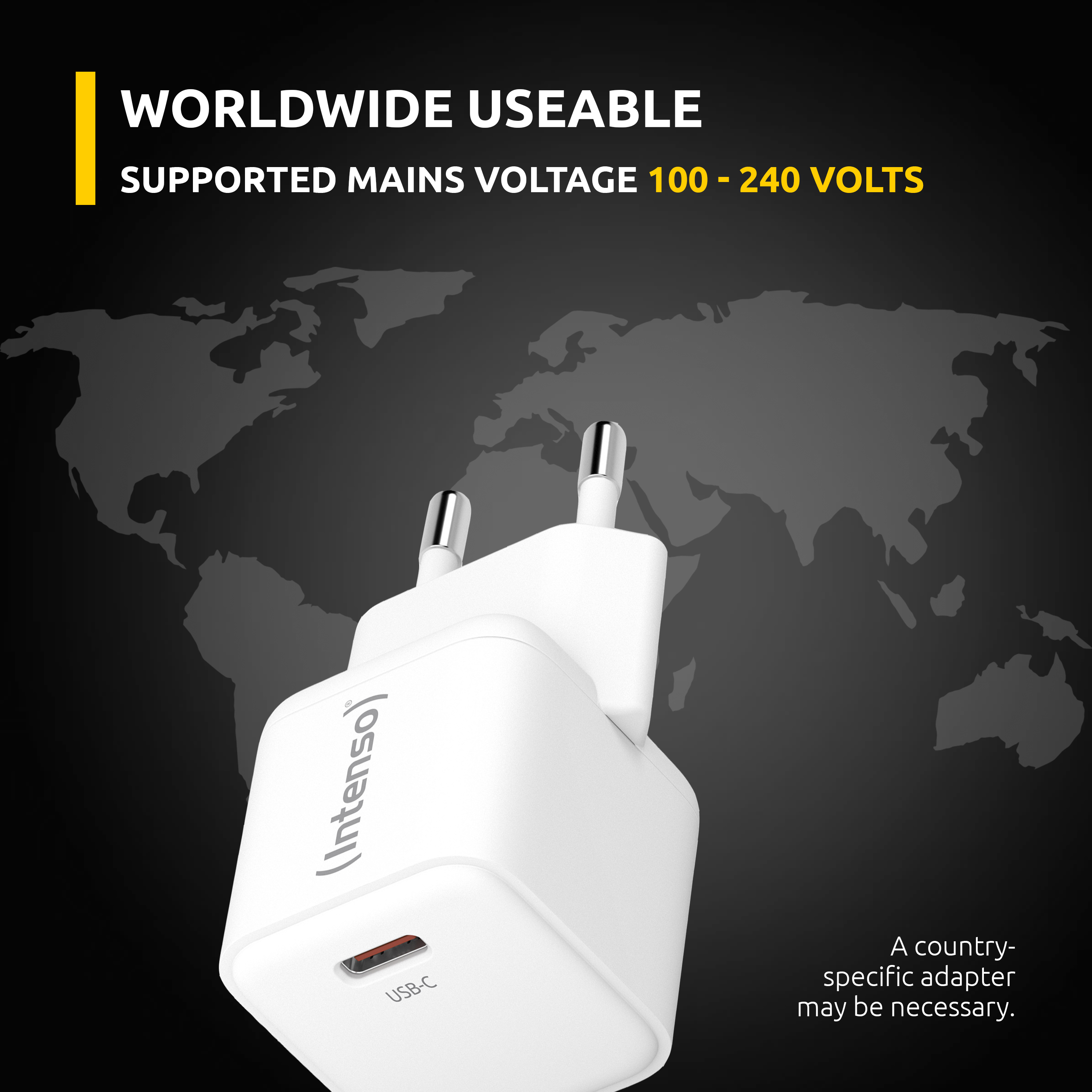 Intenso Power Adapter USB-C mit USB-C-Kabel - 30.000 W, Ansicht 3