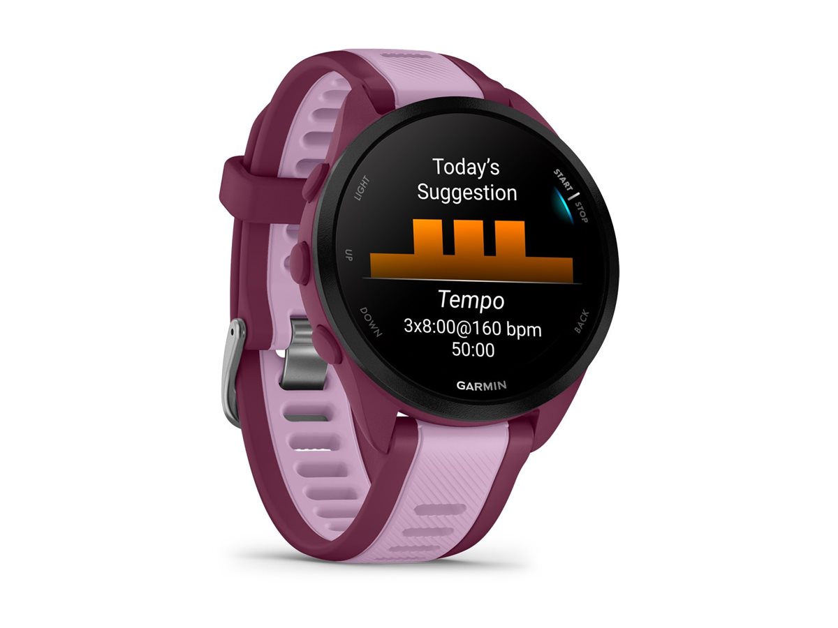 Garmin Forerunner 165 Music - Berry - Sportuhr mit Band - Flieder - Handgelenkgröße: 126-203 mm - Anzeige 3 cm (1.2), Ansicht 3