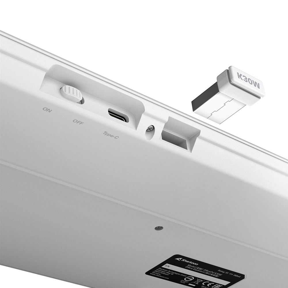 Sharkoon OfficePal K30W weiß Rubberdome - TL: Deutsch, QWERTZ, Ansicht 2