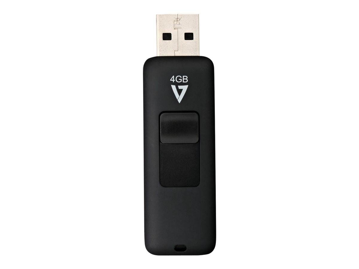 V7 VF24GAR-3E - USB-Flash-Laufwerk - 4 GB - USB 2.0 - Schwarz
