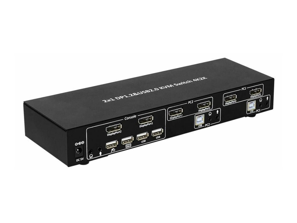 MicroConnect 2x1 DP&USB KVM Switch - KVM-/Audio-/USB-Switch, Ansicht 4