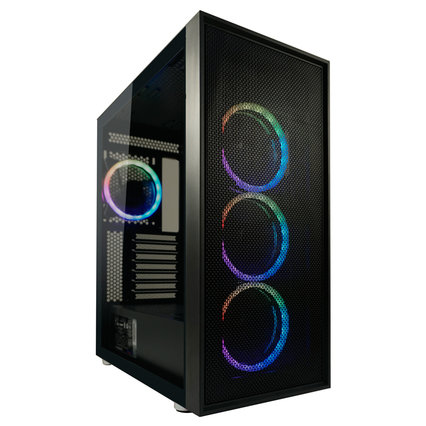 LC-Power Gehäuse Gaming 802B-ON Black Wandererd_X RGB black retail - PS/2 - Silber, Ansicht 3