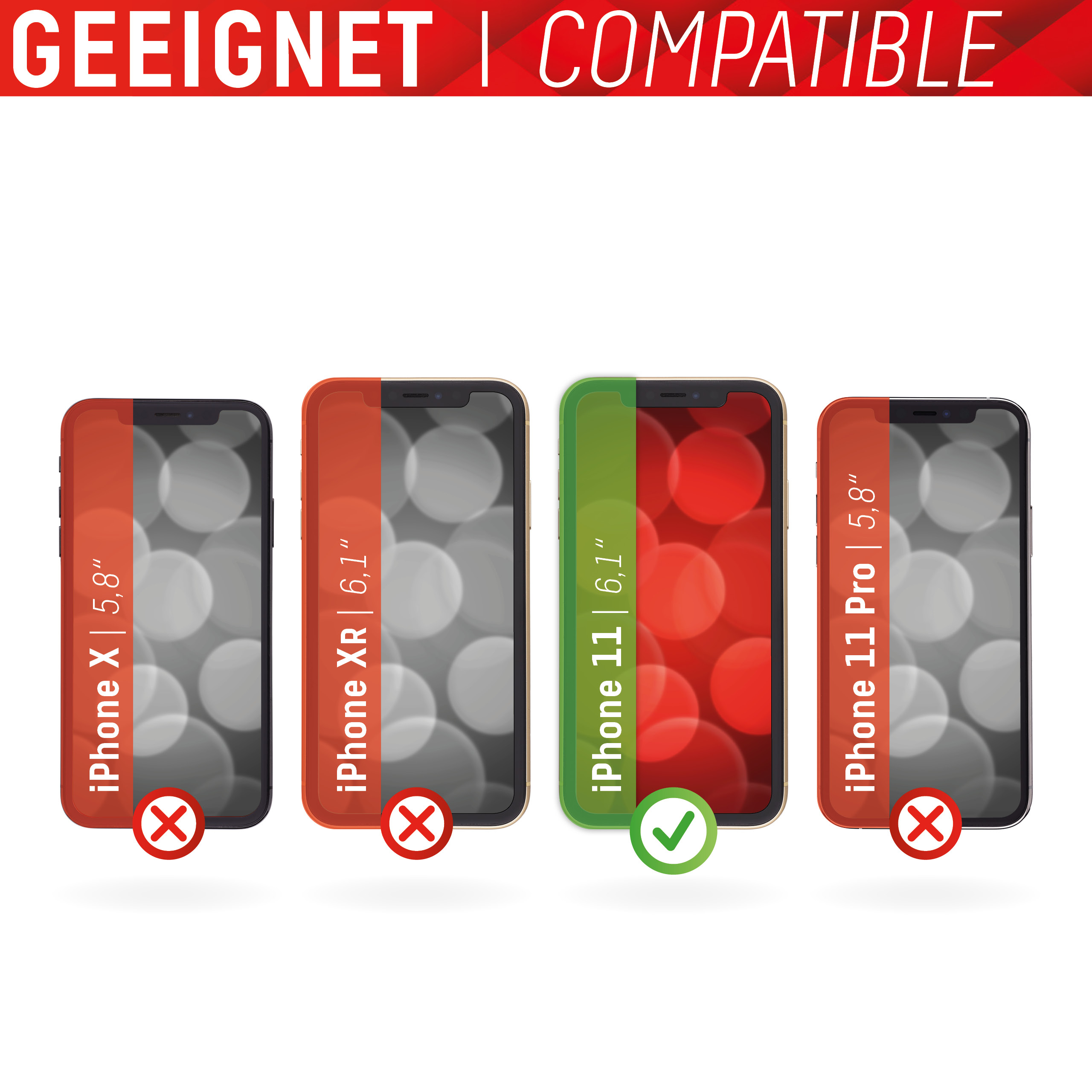 E.V.I. DISPLEX Real Glass - Schutzhülle für Mobiltelefon - iPhone 11, Ansicht 4