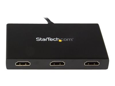 StarTech.com Startech 3-Port Multi Monitor Adapter - DisplayPort 1.2 auf 3x HDMI MST Hub - Triple 1080p HDMI Monitore - Video Splitter für den erweiterten Desktop-Modus nur auf Windows-PCs - DP auf 3x HDMI (MSTDP123HD)