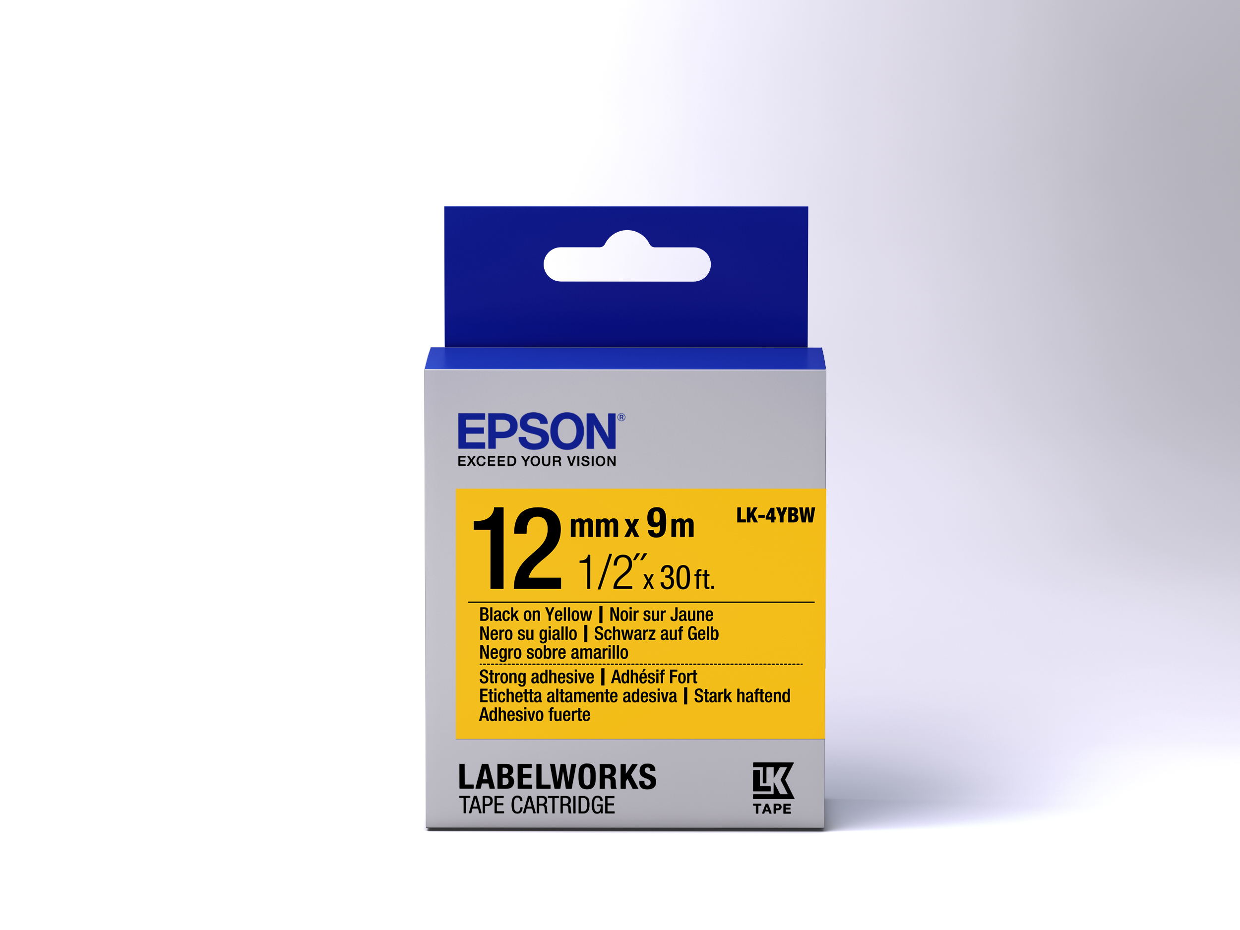 Epson LabelWorks LK-4YBW - Schwarz auf Gelb - Rolle (1,2 cm x 9 m), Ansicht 2