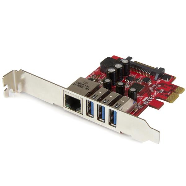 StarTech.com 3 Port PCI Express USB 3.0 Karte mit Gigabit Ethernet, Ansicht 2