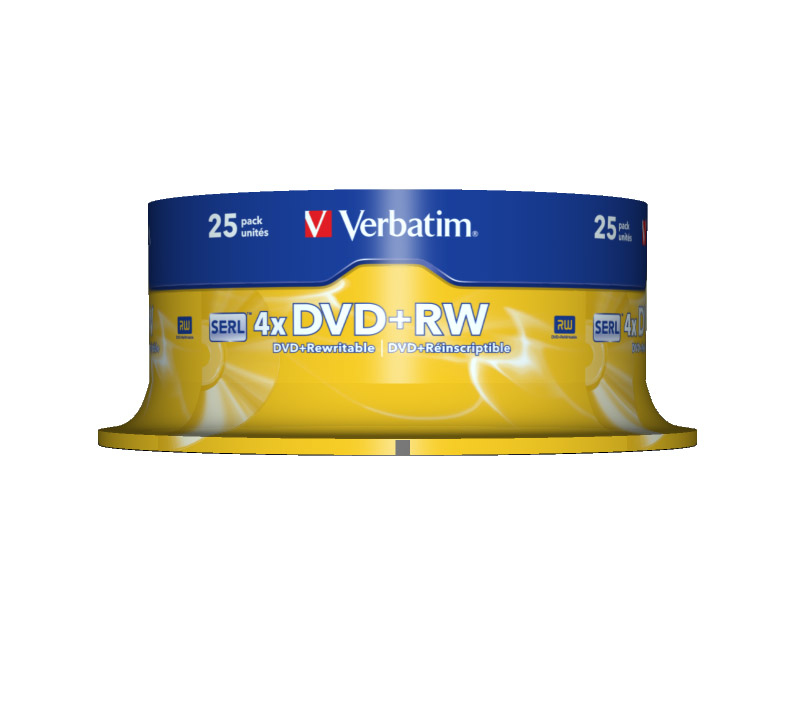 Verbatim 25 x DVD+RW - 4.7 GB 4x - mattsilber, Ansicht 3
