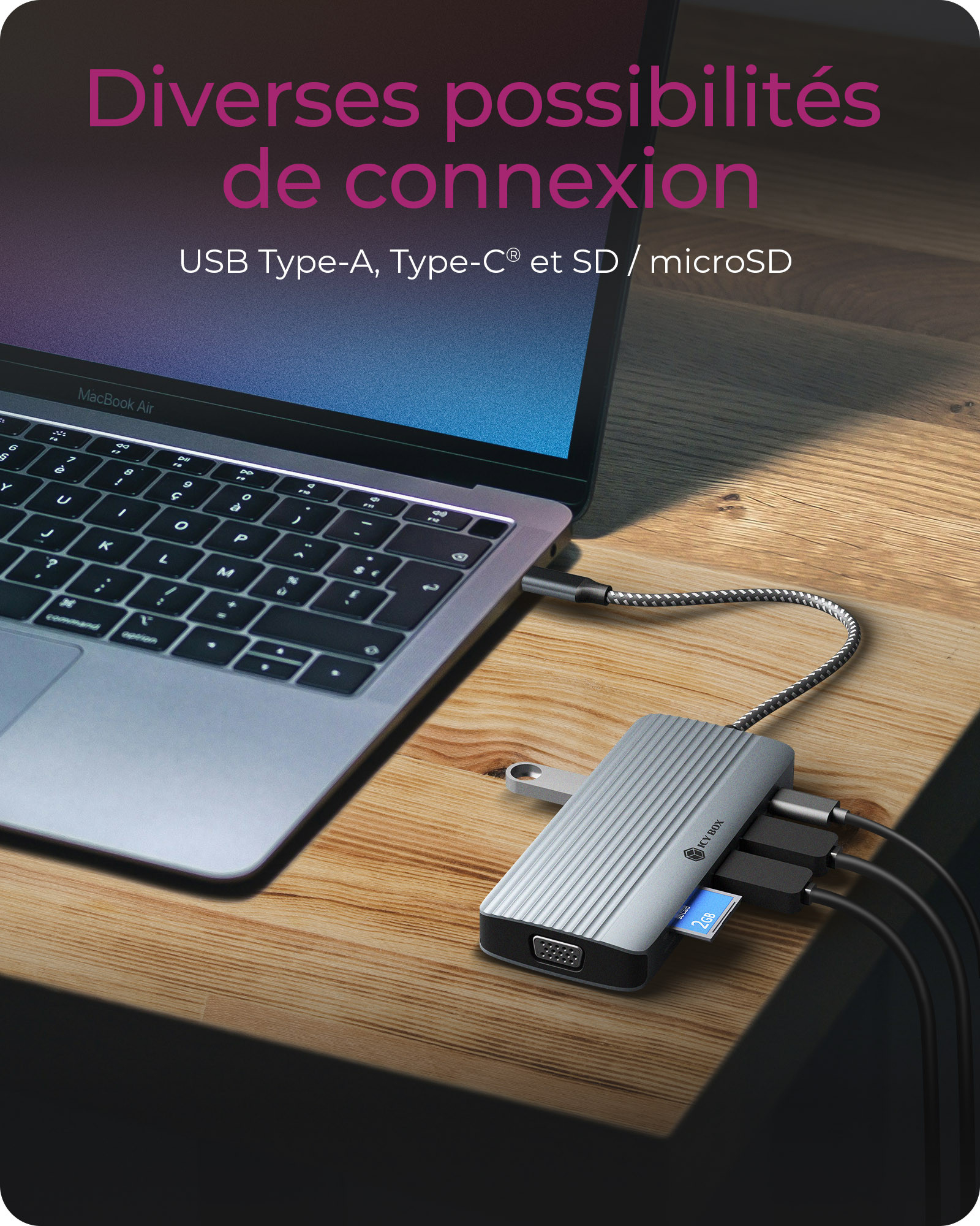 ICY BOX Dockingstation PD 10 in 1 1xHDMI 1xVGA USB-C, Ansicht 3