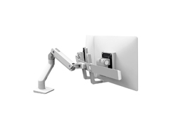 Ergotron HX Desk Dual Monitor Arm - Befestigungskit (Griff Gelenkarm Spannbefestigung für Tisch Tischplattenbohrung 2 Drehgelenke Befestigungsteile Scharnier Verlängerungsteil)