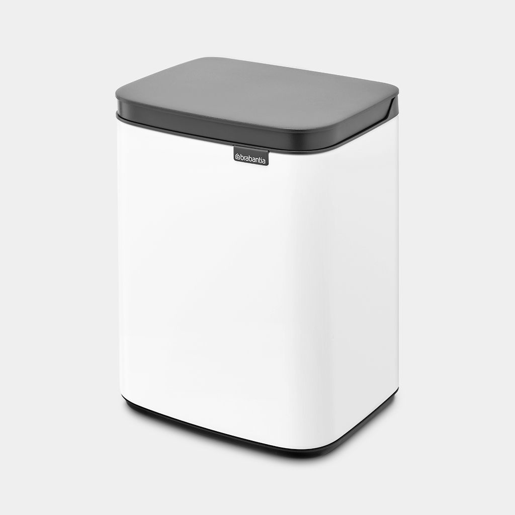 Brabantia Bo Waste Bin - 4 l - Rechteckig - Stahl - Schwarz - Weiß - Stahl - Manuell, Ansicht 4