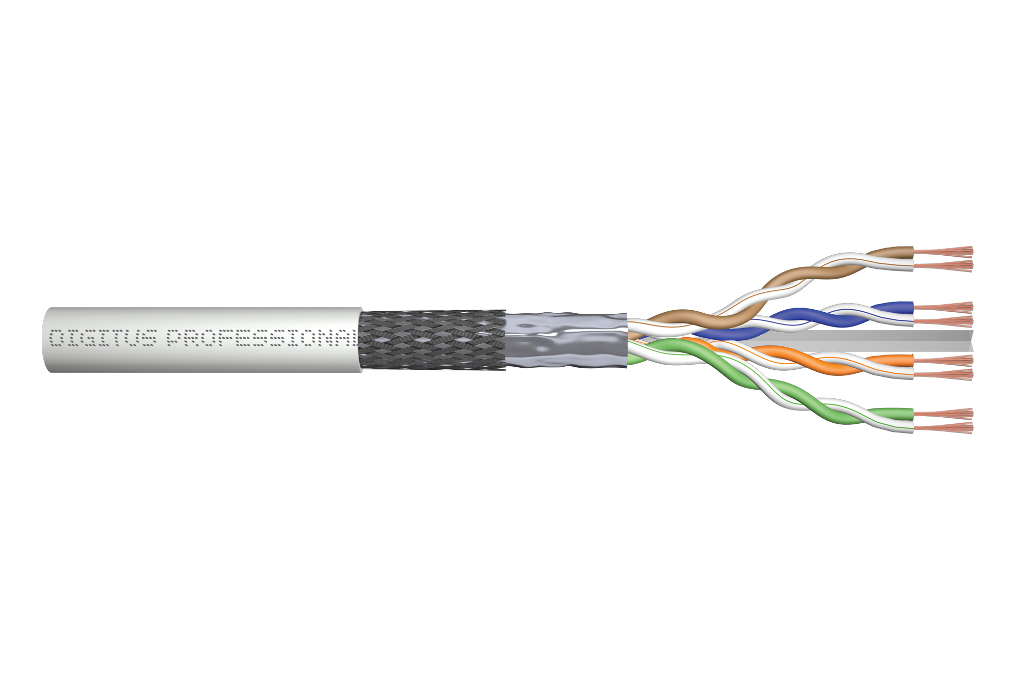 DIGITUS CAT 6 SF/UTP Twisted Pair Roh-Patchkabel, 305 m, Cat6, SF/UTP (S-FTP), Grau