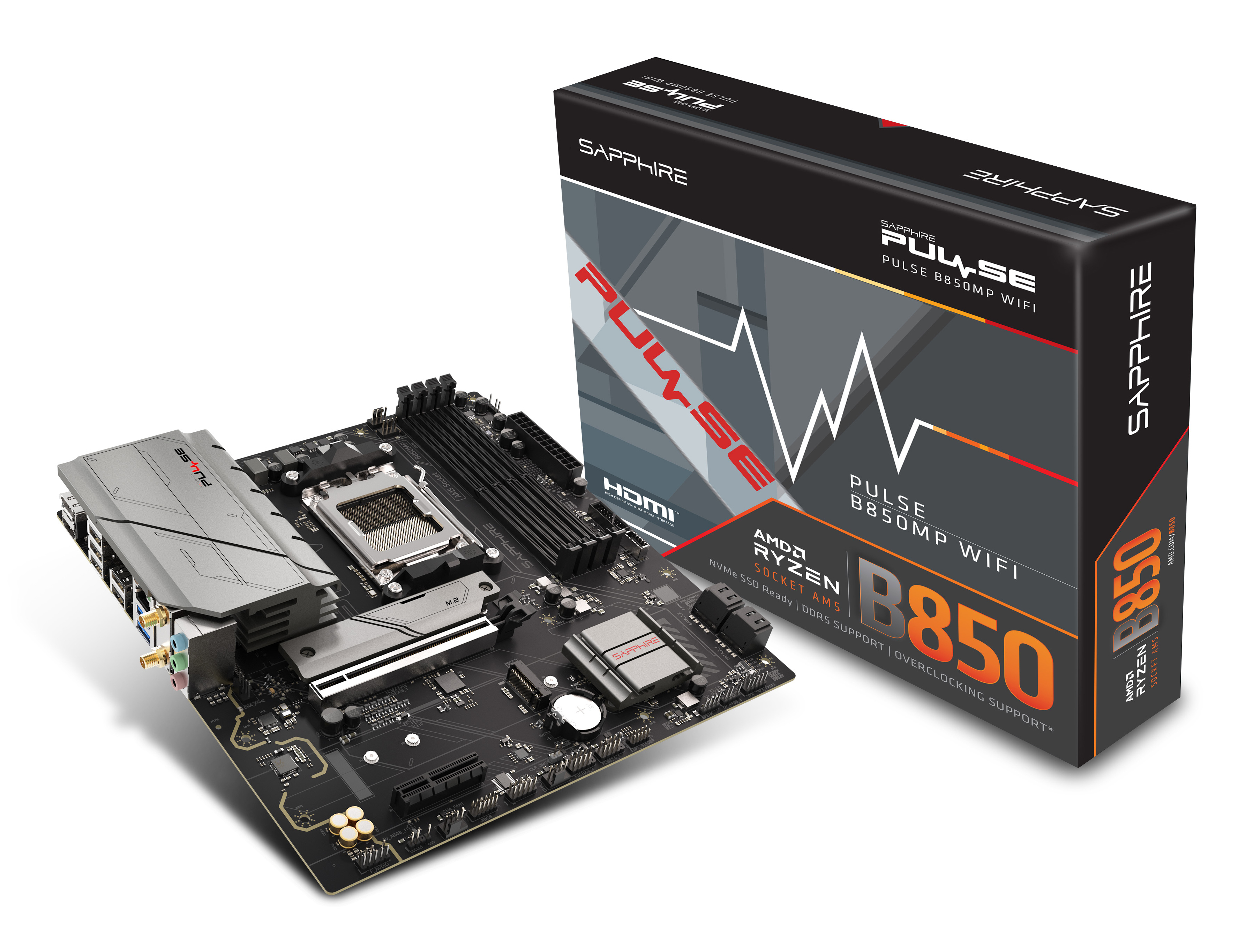 Sapphire Pulse B850M WiFi Mainboard Sockel AM5 - Mainboard - AMD Sockel AM5 (Ryzen Zen4) - mATX, Ansicht 2