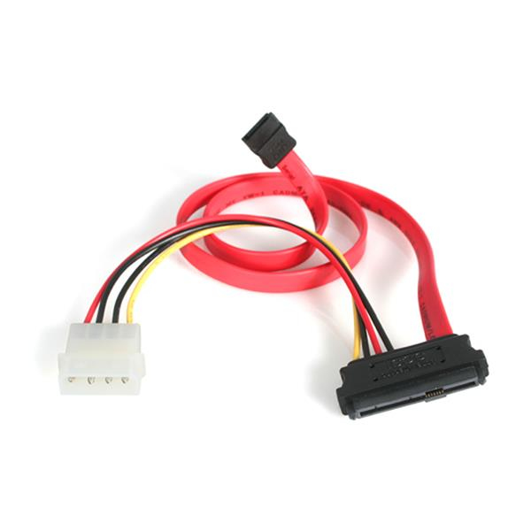 StarTech.com SAS auf SATA Slimline Kabel - SAS SATA SFF-8482 mit IDE Stromkabel - 1 x SATA (7pin), Ansicht 2