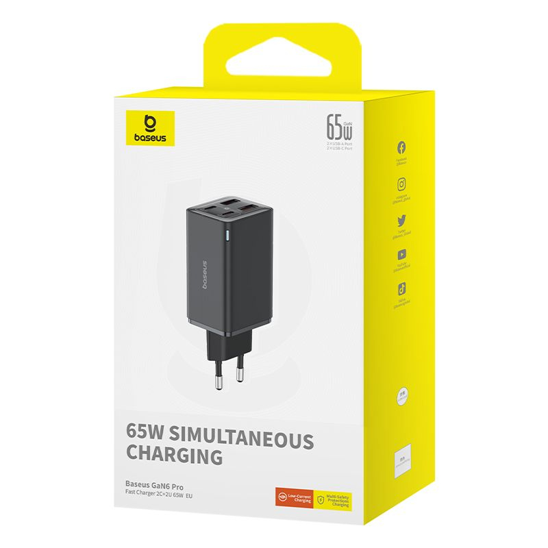 Baseus 65W Pro Fast Charger GaN6 - Black, Ansicht 3
