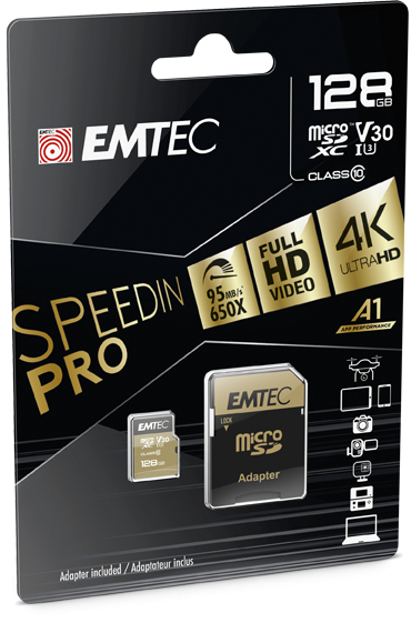 EMTEC SpeedIN' PRO - Flash-Speicherkarte (microSDHC/SD-Adapter inbegriffen), Ansicht 2