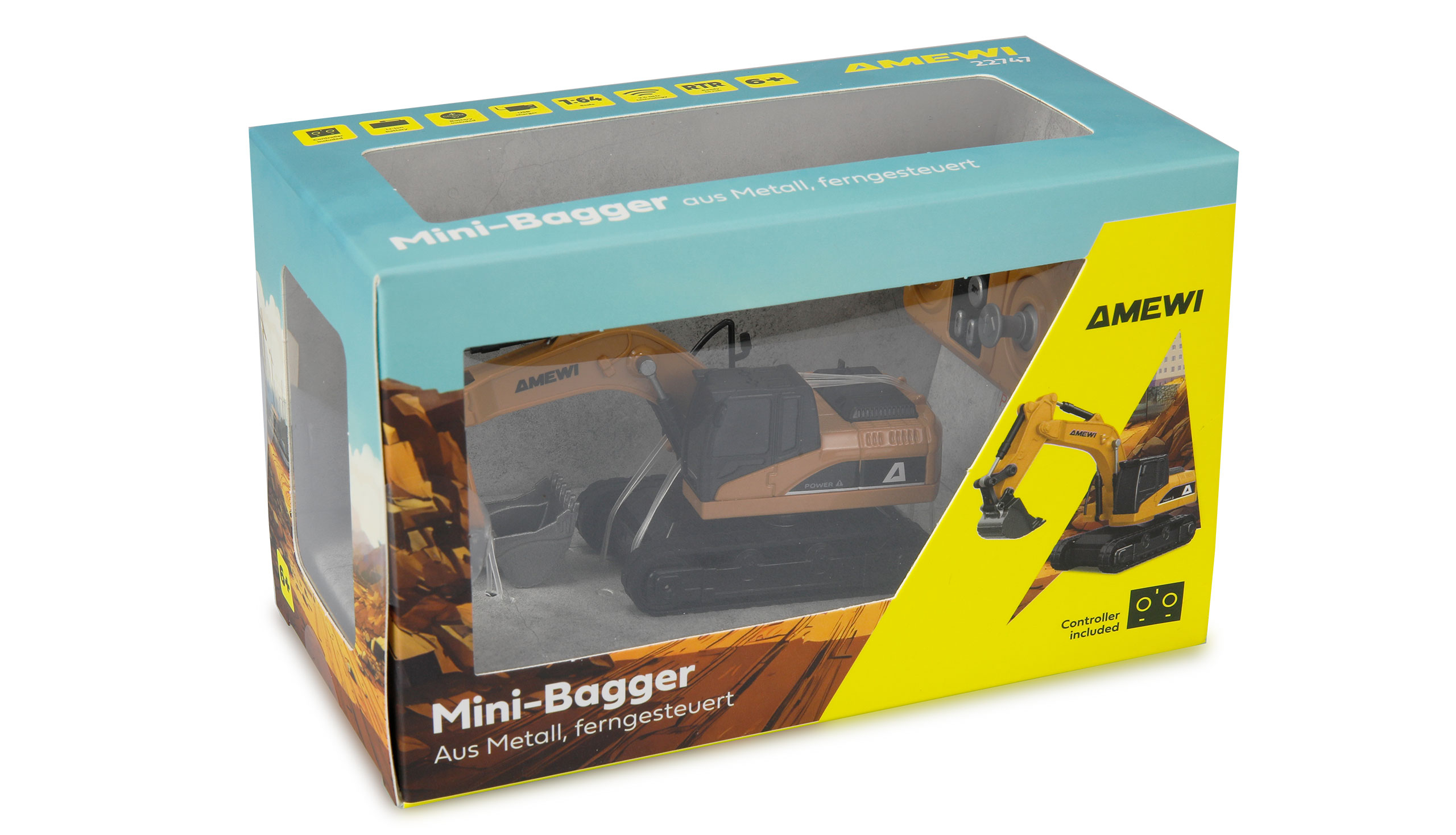 Amewi Mini-Bagger aus Metall 8-Kanal 1 64 RTR 6+, Ansicht 2