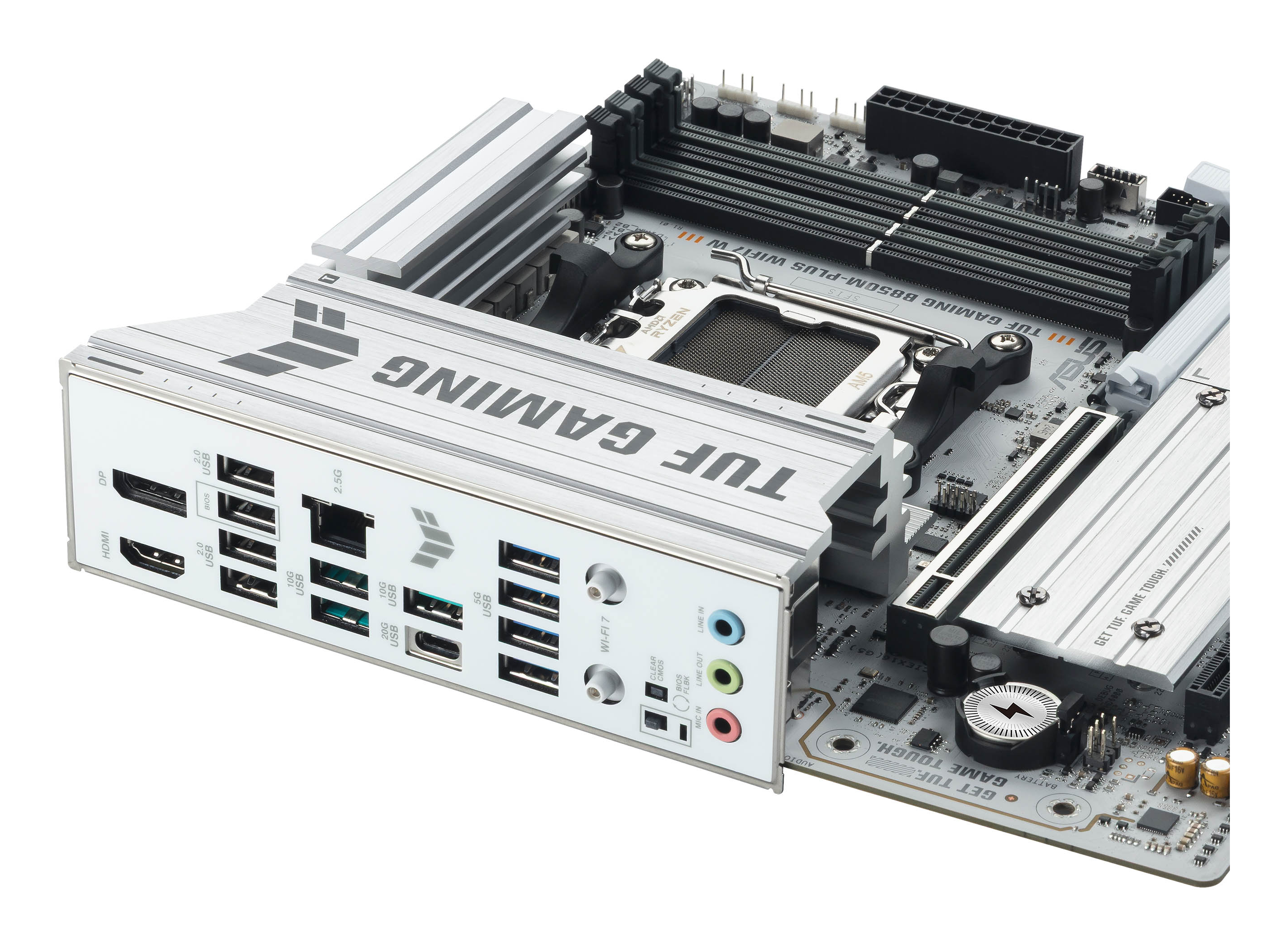 ASUS TUF GAMING B850M-PLUS WIFI7 W - Motherboard - micro ATX - Socket AM5 - AMD B850 Chipsatz - Bluetooth, 2.5 GB LAN, Ansicht 2