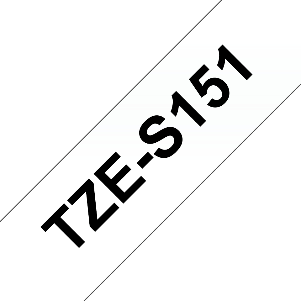 Brother TZe-S151 - Extra starker Klebstoff - schwarz auf durchsichtig - Rolle (2,4 cm x 8 m), Ansicht 2