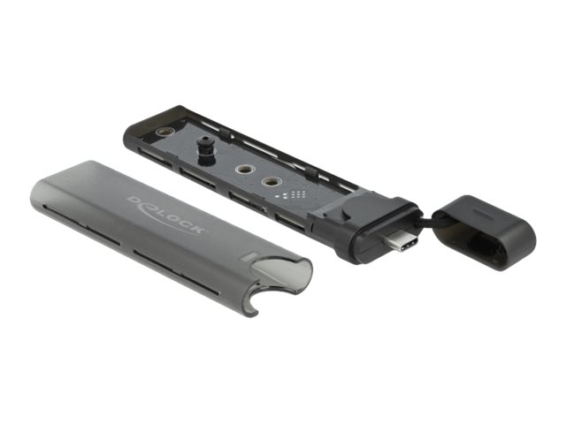 Delock Externes USB Type-C Combo Gehäuse für M.2 NVMe PCIe oder SATA SSD - werkzeugfrei
