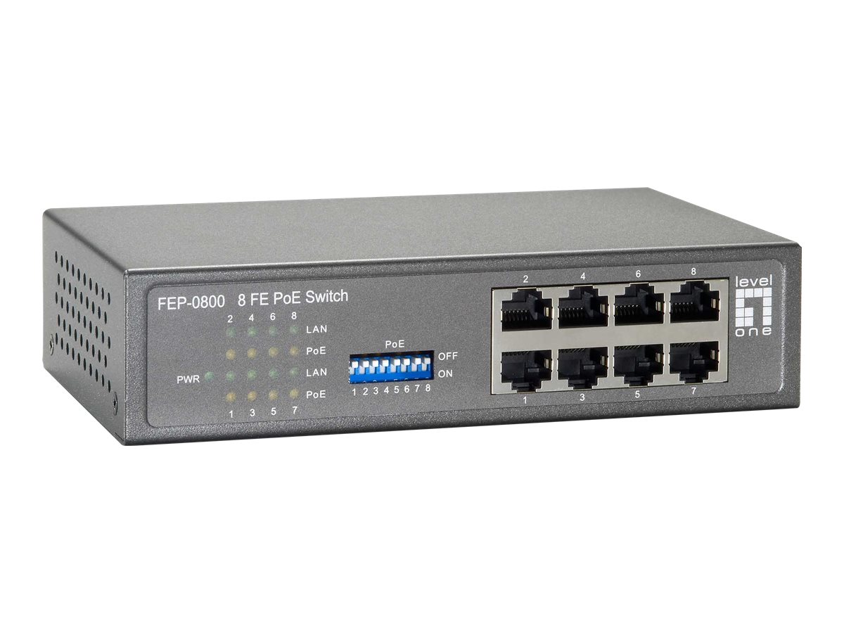 LevelOne FEP-0800W65 - Switch - 8 x 10100 (PoE)
