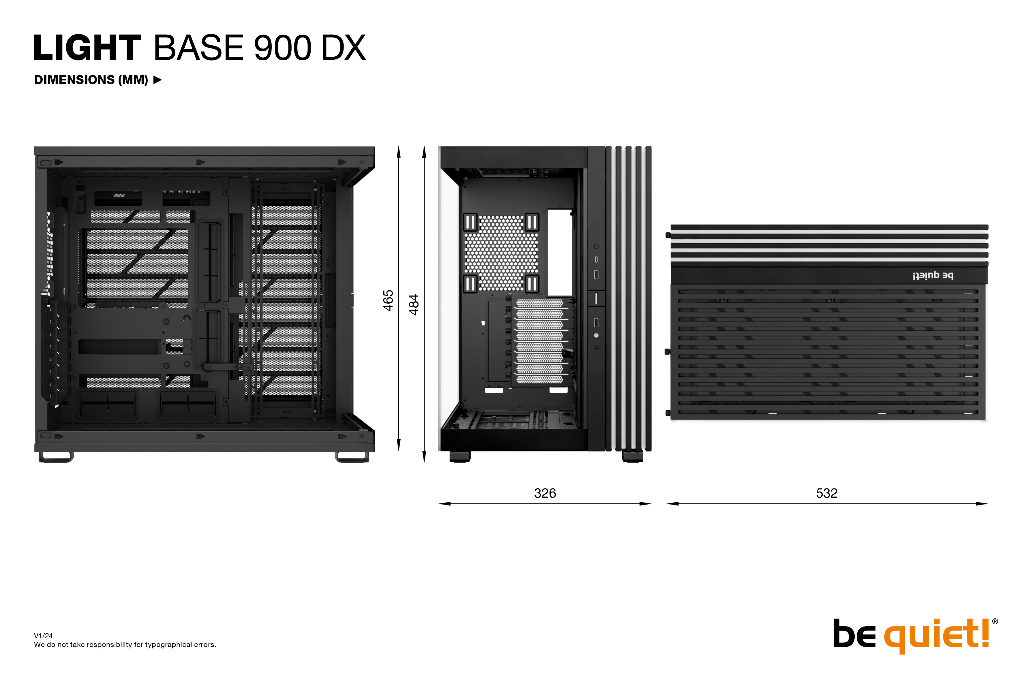 Be Quiet! Light Base 900 DX - FT - E-ATX - Seitenteil mit Fenster (Glas) - Schwarz, Ansicht 2