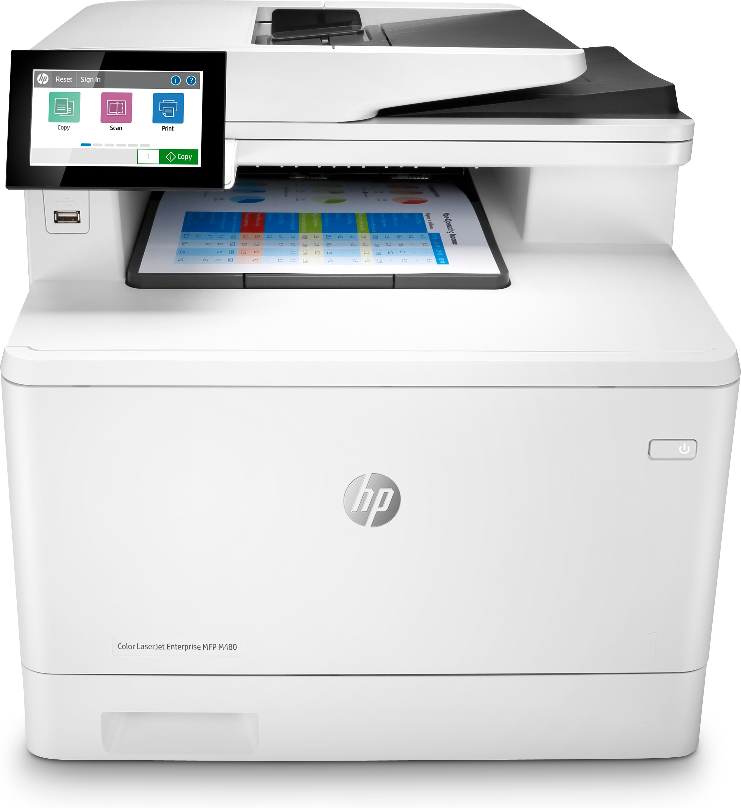 HP Color LaserJet Enterprise MFP M480f, Farbe, Drucker für Kleine &amp;amp; mittelständische Unternehmen, Drucken, Kopieren, Scannen, Faxen, Kompakte Größe; Hohe Sicherheit; Beidseitiger Druck; ADF für 50 Blatt; Energieeffizient, Laser, Farbdruck, 600 x 600 DPI, A4, Direktdruck, Weiß, Schwarz