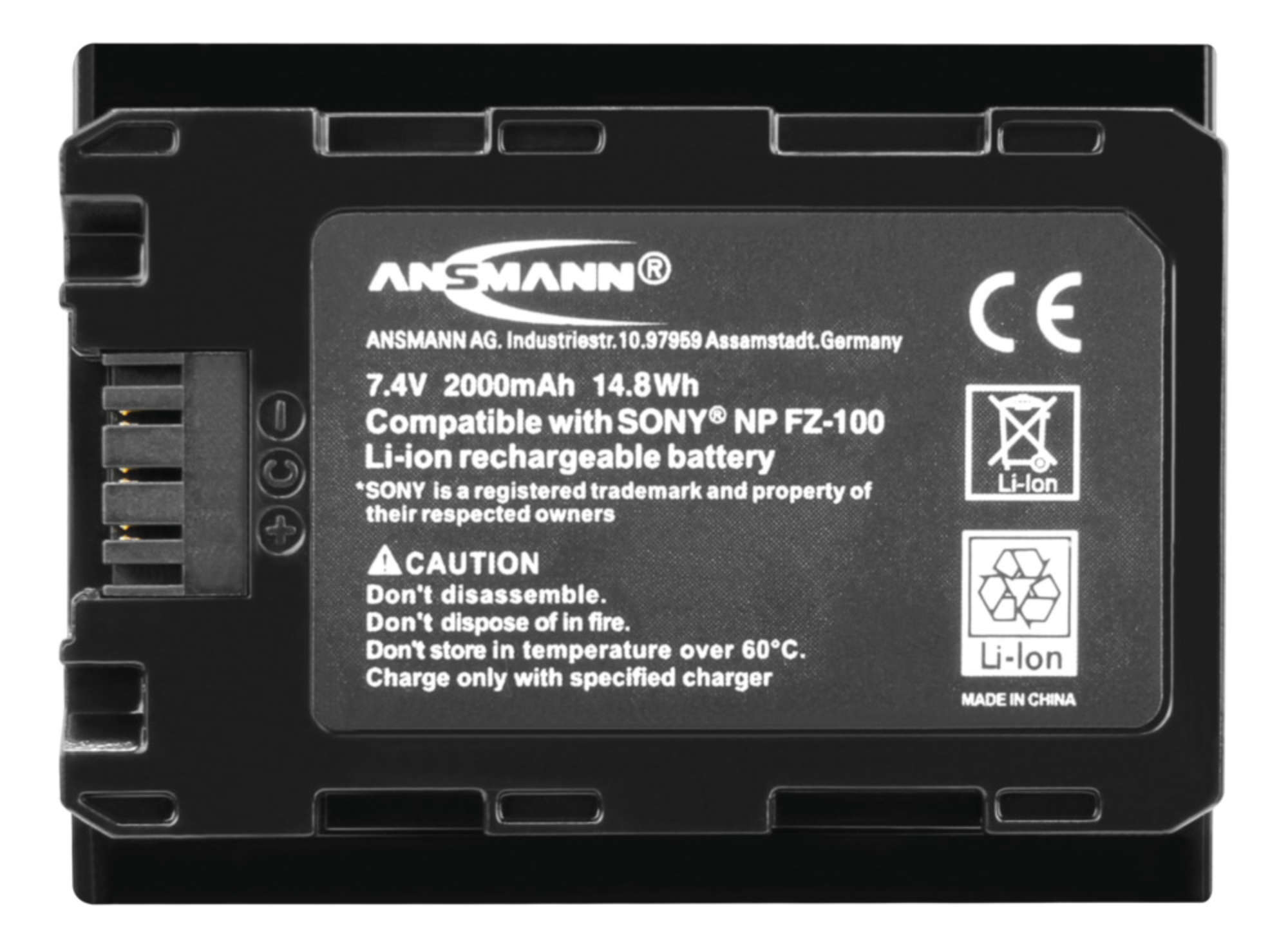 Ansmann 1400-0079 - Sony - 2000 mAh - 7,4 V - Lithium Polymer (LiPo), Ansicht 2
