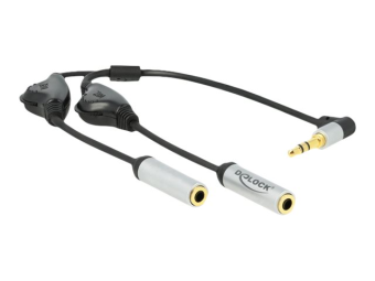 Delock Audio-Splitter - mini-phone stereo 3.5 mm männlich gewinkelt zu mini-phone stereo 3.5 mm weiblich