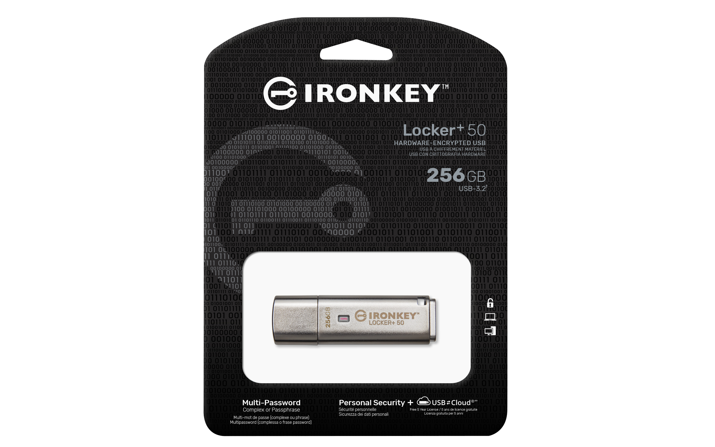 Kingston 256GB USB 3.2 IronKey Locker+50 AES USB w/256bit Encryption, Ansicht 4