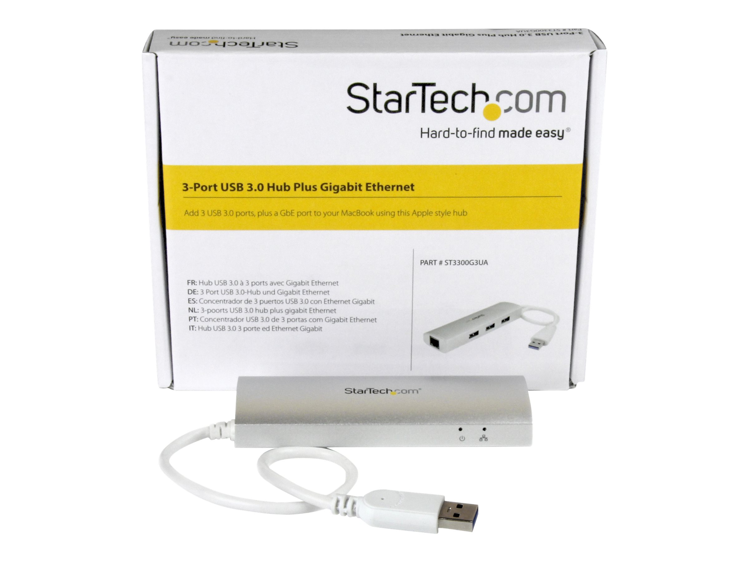 StarTech.com 3 Port mobiler USB 3.0 Hub plus Gigabit Ethernet, Ansicht 5