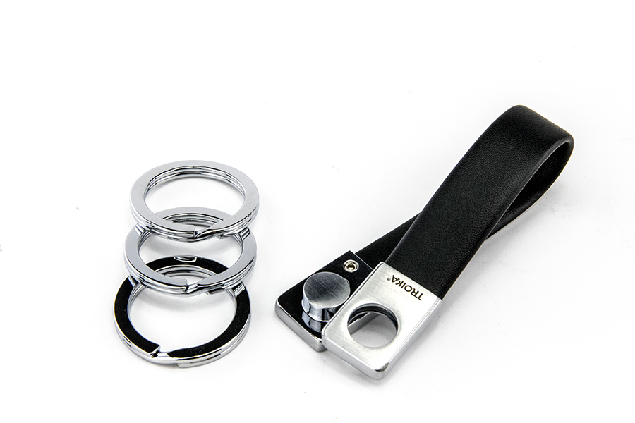 Troika KRG649-LE - Schlüsselanhänger - Schwarz - Leder - Abbildung - 16 mm - 75 mm, Ansicht 2
