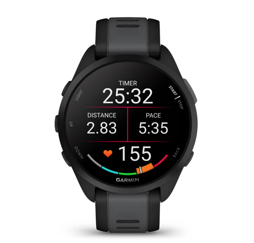Garmin Forerunner 165 - Schwarz - Silikon - Slate Gray - Handgelenkgröße: 126-203 mm - Anzeige 3 cm (1.2), Ansicht 3