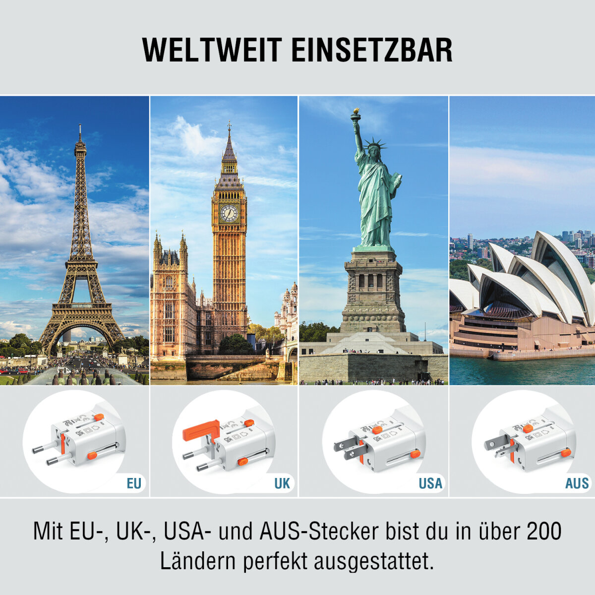 4smarts Weltreiseadapter Nomad Pocket weiß, Ansicht 4