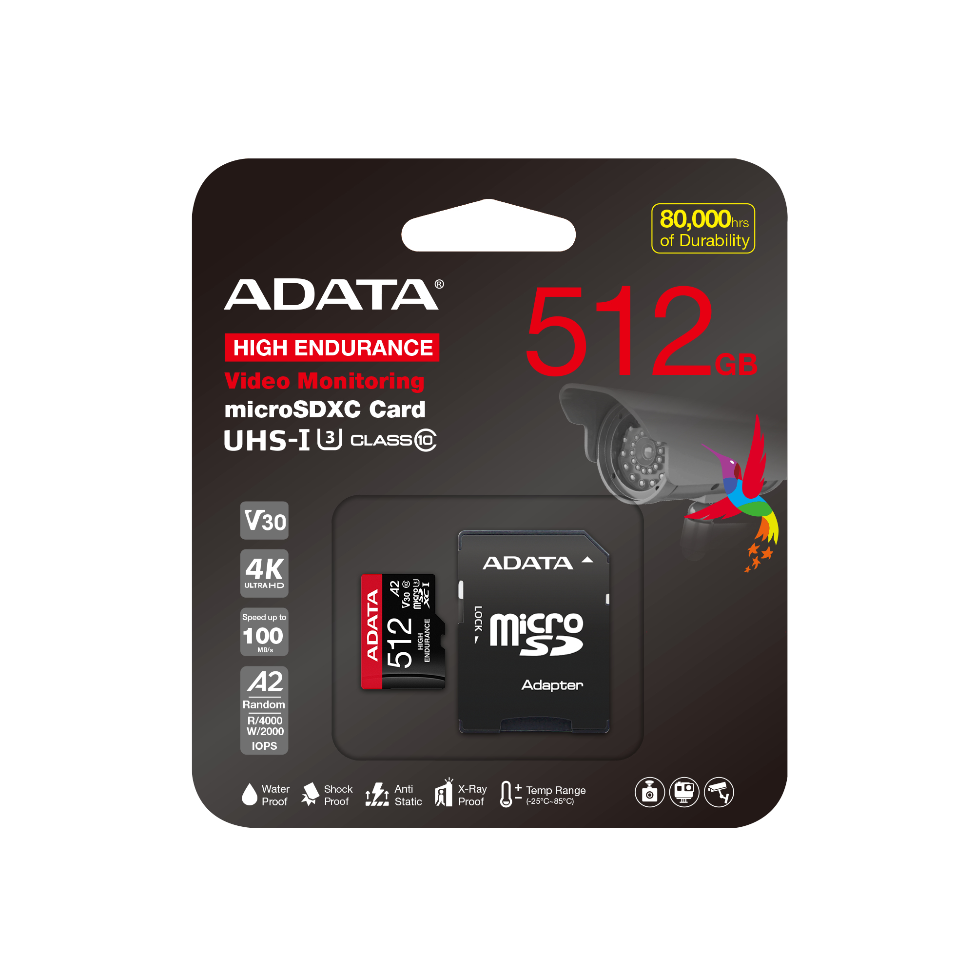 ADATA High Endurance - Flash-Speicherkarte (microSDXC-an-SD-Adapter inbegriffen), Ansicht 2