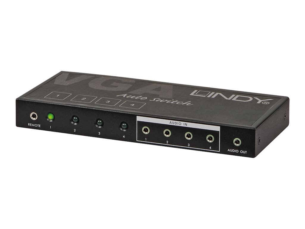 Lindy 4 Port VGA + Audio Switch - Monitor-/Audio-Switch - 4 x VGA + 4 x Audio - Desktop