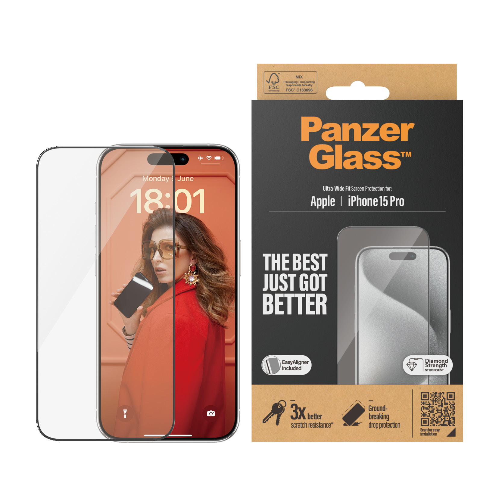 PanzerGlass Bildschirmschutz für Handy - ultrabreite Passform mit EasyAligner, Ansicht 2