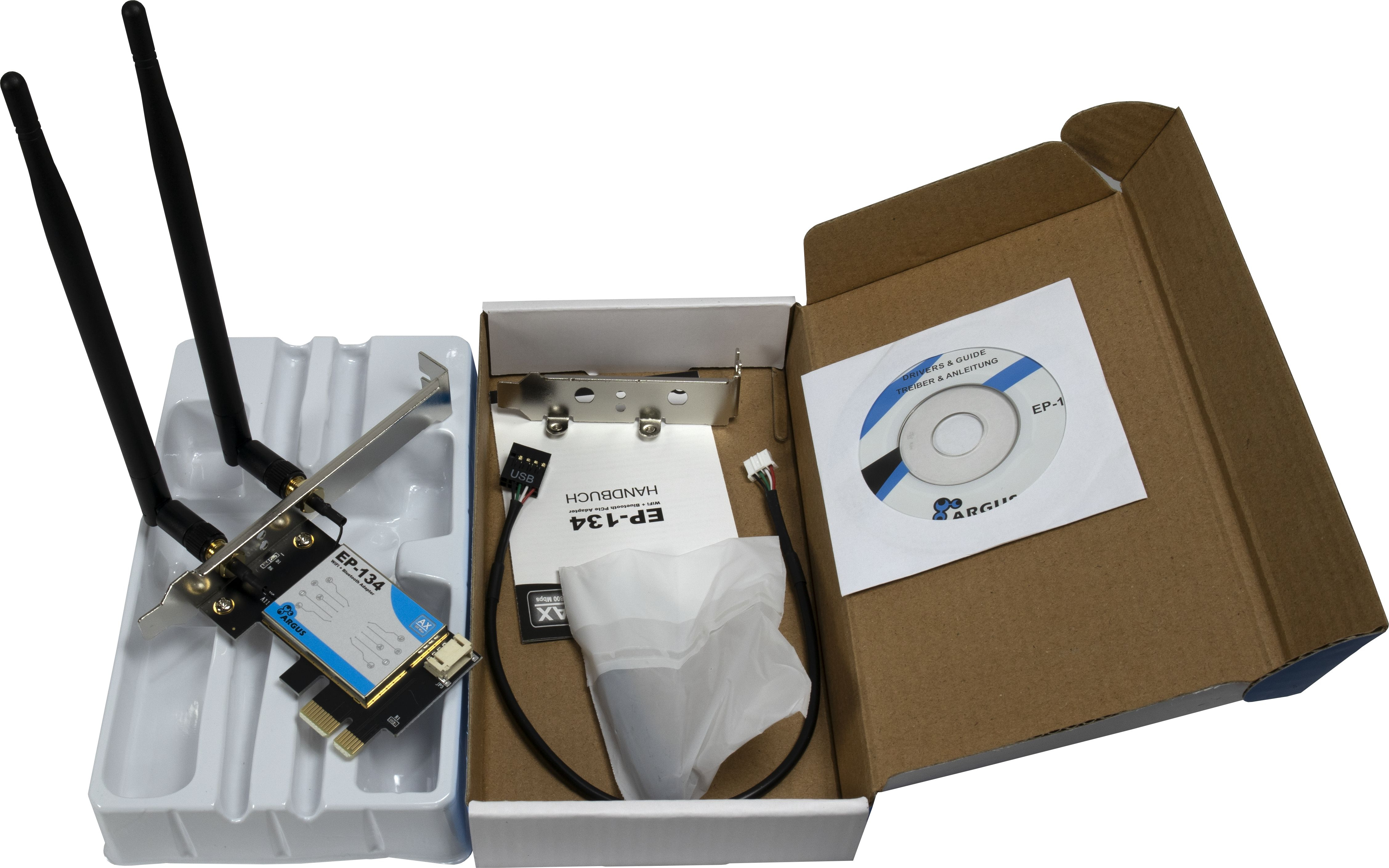 Inter-Tech Wi-Fi 6 PCIe Adapter EP-134 Antenne Bluetooth 5.2, Ansicht 2