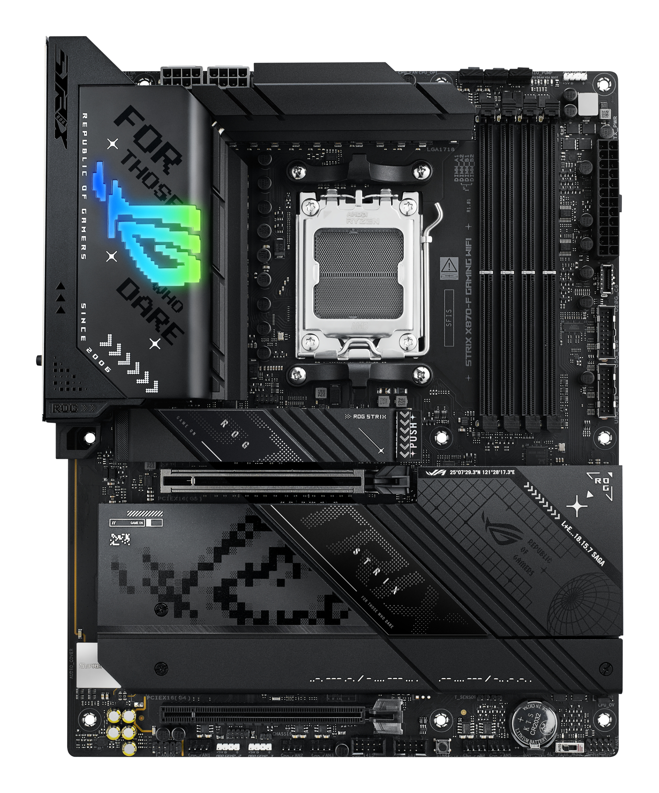 ASUS ROG STRIX X870-F GAMING WIFI - Motherboard - ATX - Socket AM5 - AMD X870 Chipsatz - USB4, USB 3.2 Gen 2, Ansicht 3