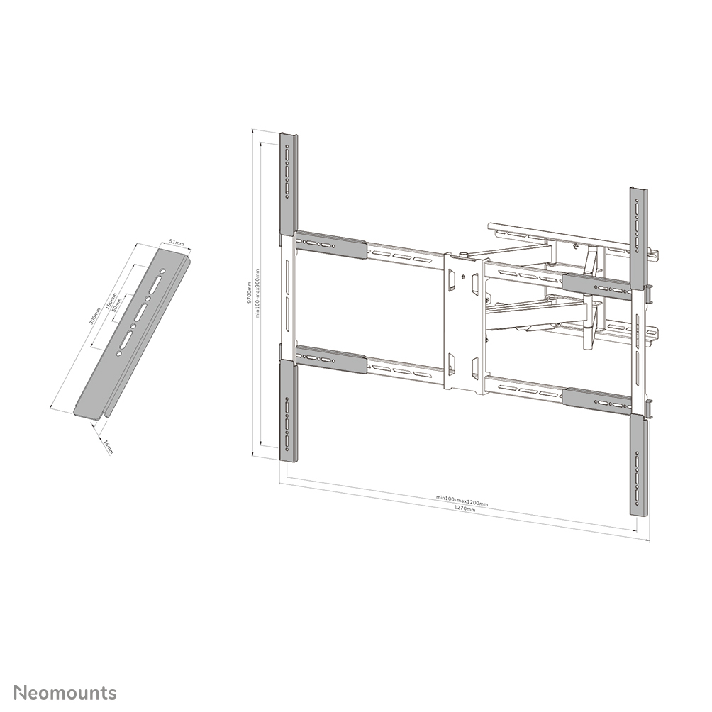 Neomounts by Newstar Select AWLS-950BL1 - Montagekomponente (8 x VESA-Erweiterung), Ansicht 2